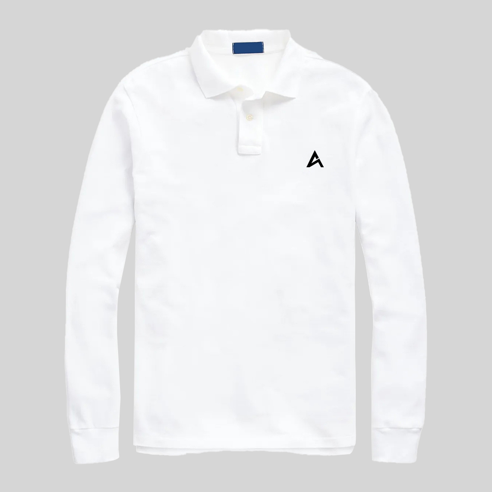 Long Sleeve Polo Shirt Embroidered Logo